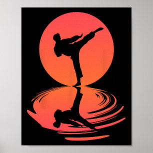Karate And Kung Fu Silhouette Shotokan Gift Martia Poster