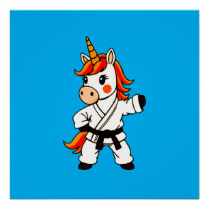 Karate and unicorn .Fantastic martial art Poster