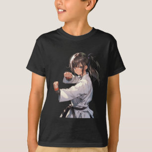 Karate Anime Girl Taekwondo Fighter Martial Arts  T-Shirt