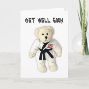 Karate Bear Get Well Soon Card