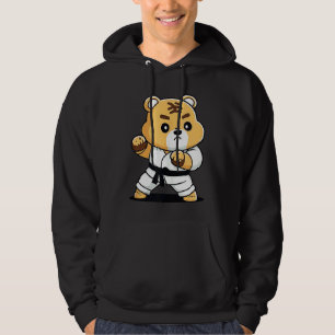 Karate Bear in Keikogi  Japanese Karateka Bear Tan Hoodie