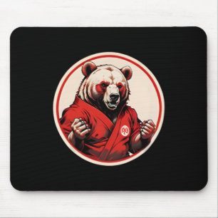 Karate Bear Plush - Martial Arts Inspired Red Home Mouse Pad