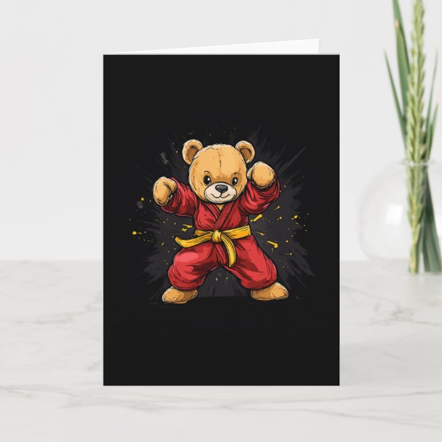 Karate Bear With Power And Precision For Kids  Card (Front)