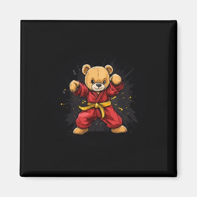Karate Bear With Power And Precision For Kids  Magnet (Front)