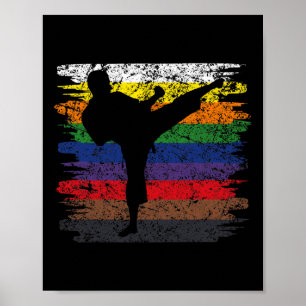 Karate Belt Colours Silhouette Martial Arts Men Bo Poster