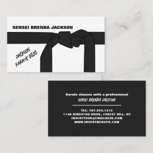 Karate Belt, Karate Sensei Business Card