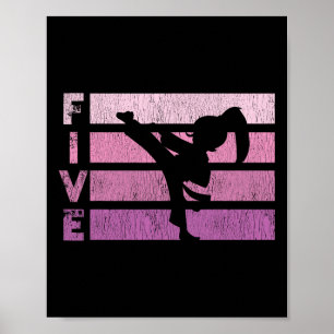 Karate Birthday 5 Year Year Taekwondo Girl 5th Bir Poster