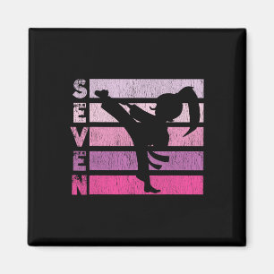 Karate Birthday 7 Year Year Taekwondo Girl 7th Bir Magnet