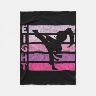 Karate Birthday 8 Year Year Taekwondo Girl 8th Bir Fleece Blanket