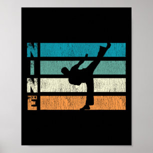 Karate Birthday 9 Year Year Taekwondo Boy 9th Birt Poster