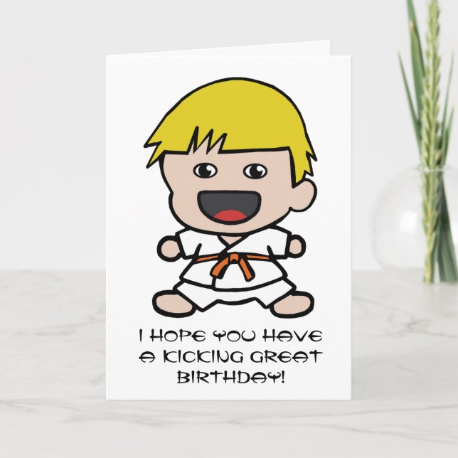 Karate Birthday Card for Boys (Front)