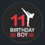 Karate Birthday Tee Boy Gift Kids Taekwondo 3  Classic Round Sticker<br><div class="desc">Karate Birthday Tee Boy Gift Kids Taekwondo 3</div>