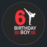 Karate Birthday Tee Boy Gift Kids Taekwondo 4  Classic Round Sticker<br><div class="desc">Karate Birthday Tee Boy Gift Kids Taekwondo 4</div>
