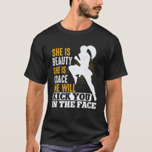 Karate Black Belt Gi Uniform Girl Women She Is Bea T-Shirt