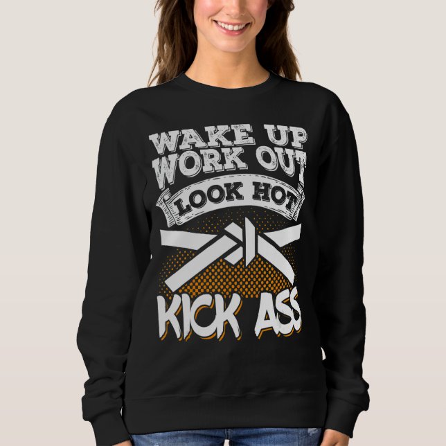 Karate Black Belt Gi Uniform Wake Upwork Outlook H Sweatshirt (Front)