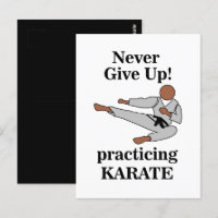 Karate Black Belt Never Give Up Martial Arts 