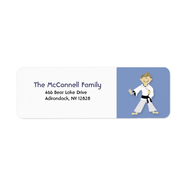 KARATE BLACK BELT PRINTABLE ADDRESS LABELS (Front)