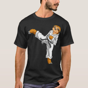 Karate Black Belt Sloth Lover Japanese Martial Art T-Shirt