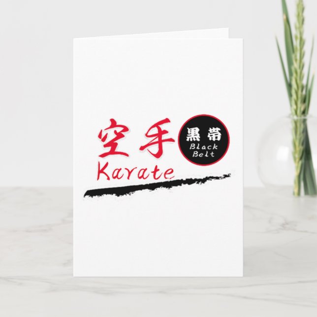 Karate Black Belt T Shirt  Card (Front)