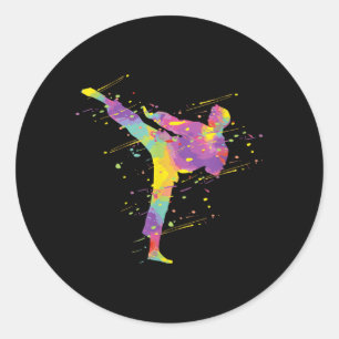 Karate Boy Classic Round Sticker