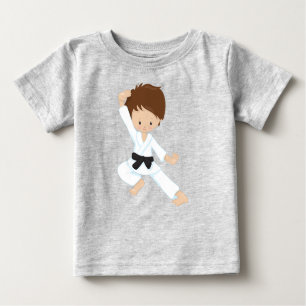 Karate Boy, Cute Boy, Black Belt, Brown Hair Baby T-Shirt