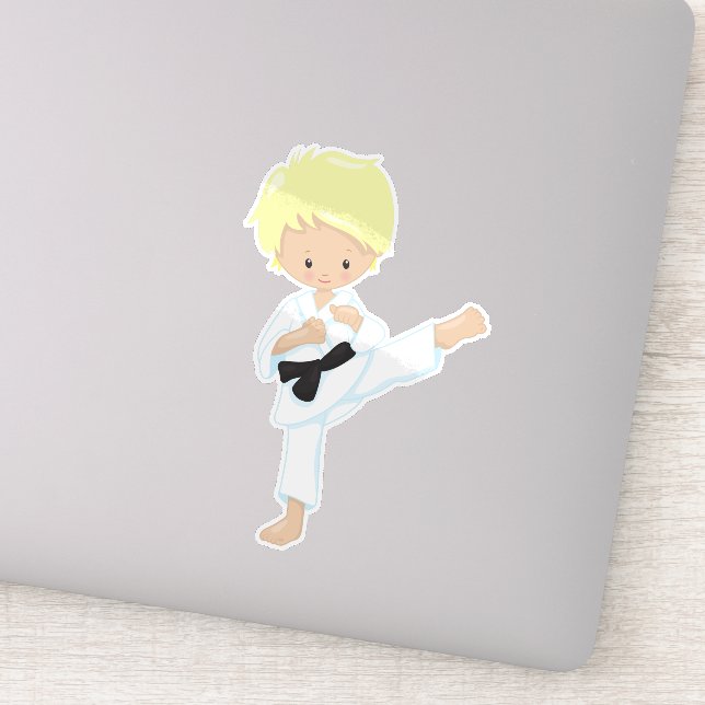 Karate Boy, Cute Boy, Blonde Hair, Black Belt (Detail)