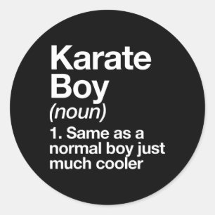 Karate Boy Definition Funny Martial Arts Sports Classic Round Sticker