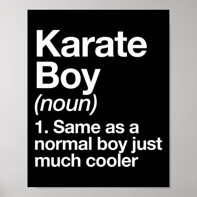 Karate Boy Definition Funny Martial Arts Sports  Poster (Front)