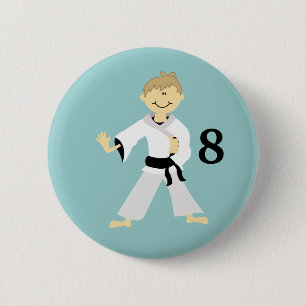 KARATE BOY Personalised Birthday Button