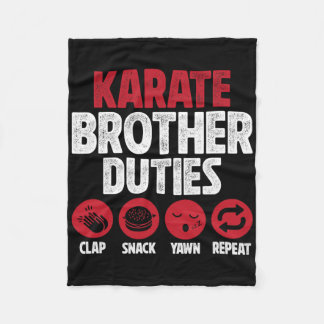 Karate Brother Duties Karate Bro  Fleece Blanket