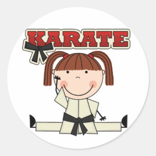 KARATE - Brunette Girl T-shirts and Gifts Classic Round Sticker