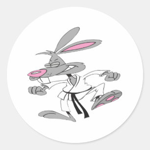 Karate-Bunny Classic Round Sticker