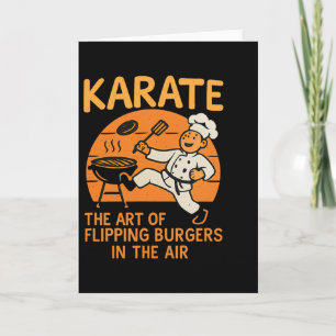 Karate Burgers Flip Cooking Martial Arts Humour De Card