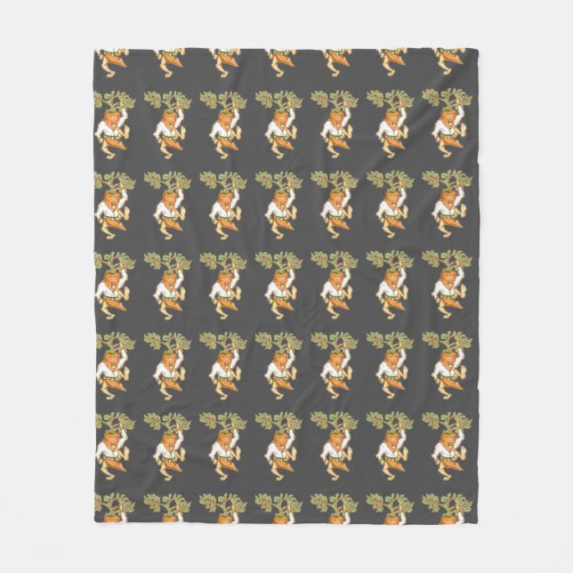 Karate carrot martial arts fleece blanket (Front)