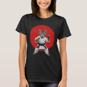 Karate Cat Black Belt Funny Martial Arts Judo Japa T-Shirt