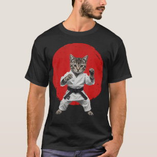 Karate Cat Black Belt Funny Martial Arts Judo T-Shirt