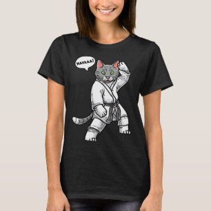 Karate Cat Black Belt Martial Training Taekwondo T-Shirt