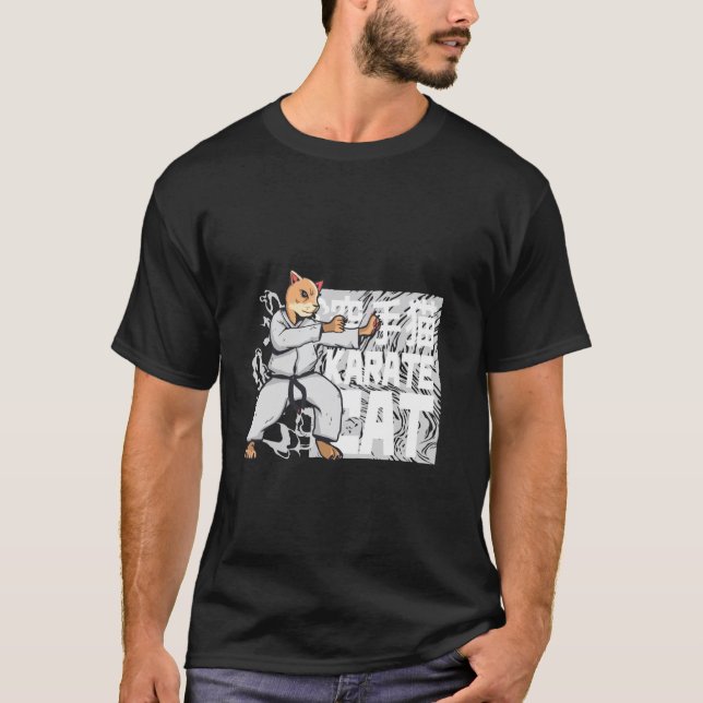 Karate Cat - Funny Martial Arts T-Shirt (Front)