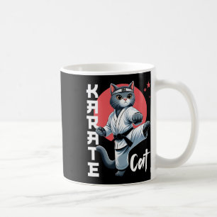Karate Cat Gi Black Belt Martial Arts Kick Feline Coffee Mug