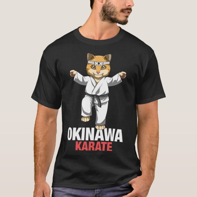Karate Cat  Okinawa Japan T-Shirt (Front)