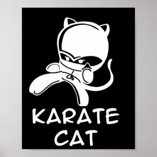 Karate Cat Sports For Men Women Kids  Poster