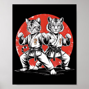 Karate Cat Tiger Karate Gi Karate Japanese Stuff Poster