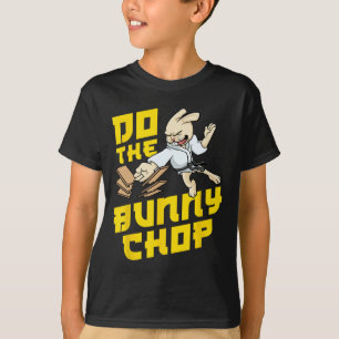 Karate Chop Action Bunny Pun Martial Arts Kids Boy T-Shirt