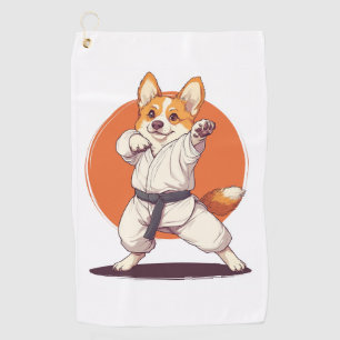 Karate Corgi � Martial Arts Dog Golf Towel