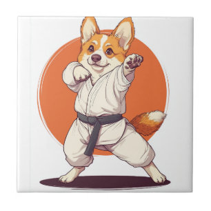 Karate Corgi � Martial Arts Dog Tile