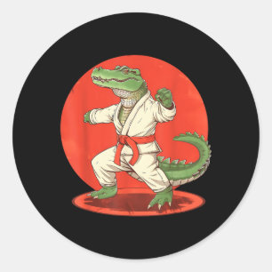Karate Crocodile Animal MMA Taekwondo Martial Arts Classic Round Sticker