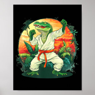 Karate Crocodile Animal MMA Taekwondo Martial Arts Poster