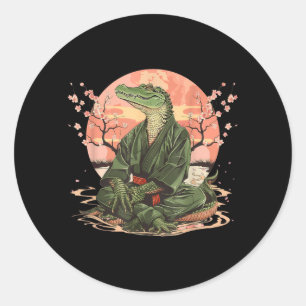 Karate Crocodile Motif Taekwondo Jiu-Jitsu MMA Classic Round Sticker