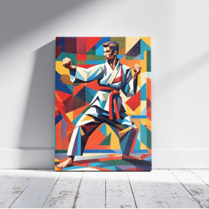 Karate Cubism Canvas Print