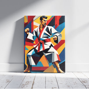 Karate Cubist Canvas Print